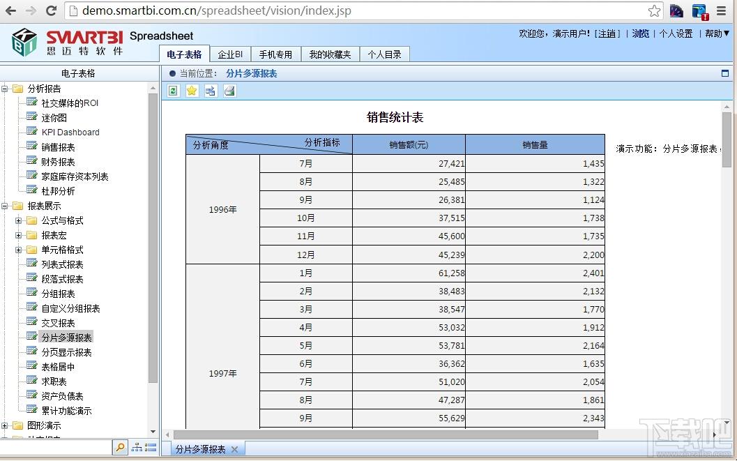 Smartbi电子表格版（报表软件）,Smartbi电子表格版（报表软件）下载,Smartbi电子表格版（报表软件）官方下载